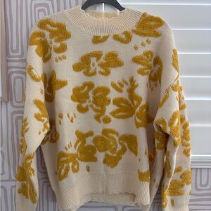 Vici Cream and Yellow Floral Sweater
